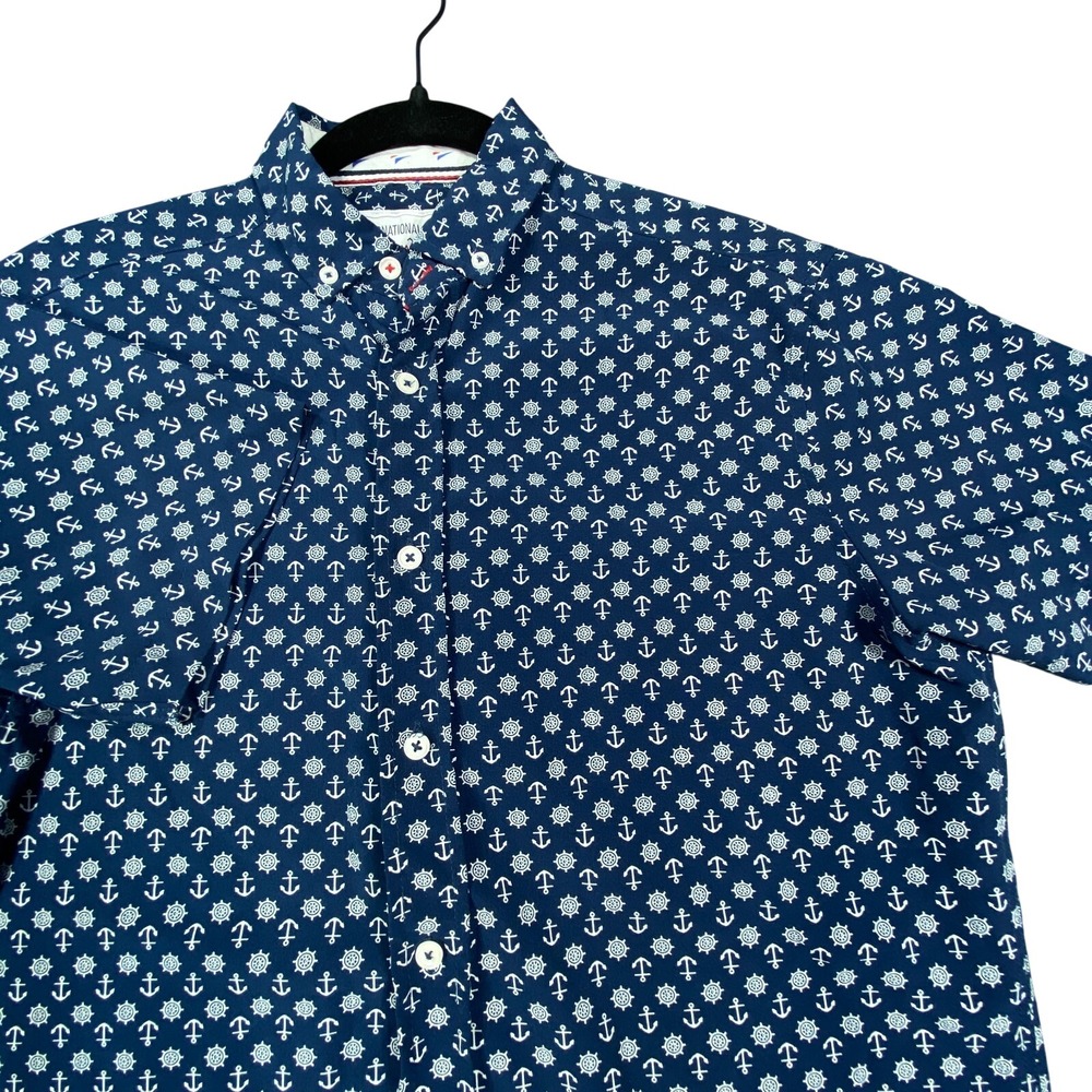 International‎ Report Shirt Quality Classic 4 Way Stretch Mens Small Nautical